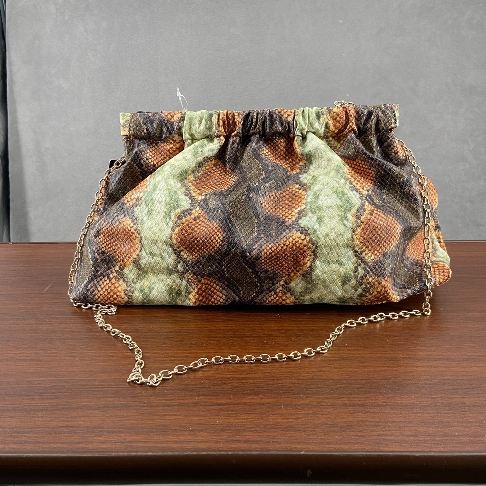 Who What Wear Chara Handbags Womens Multicolor Pecan Natural Snake Dumpling Bag